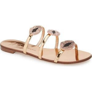 Giuseppe Zanotti Lips Three-Band Flat Slide Sandal